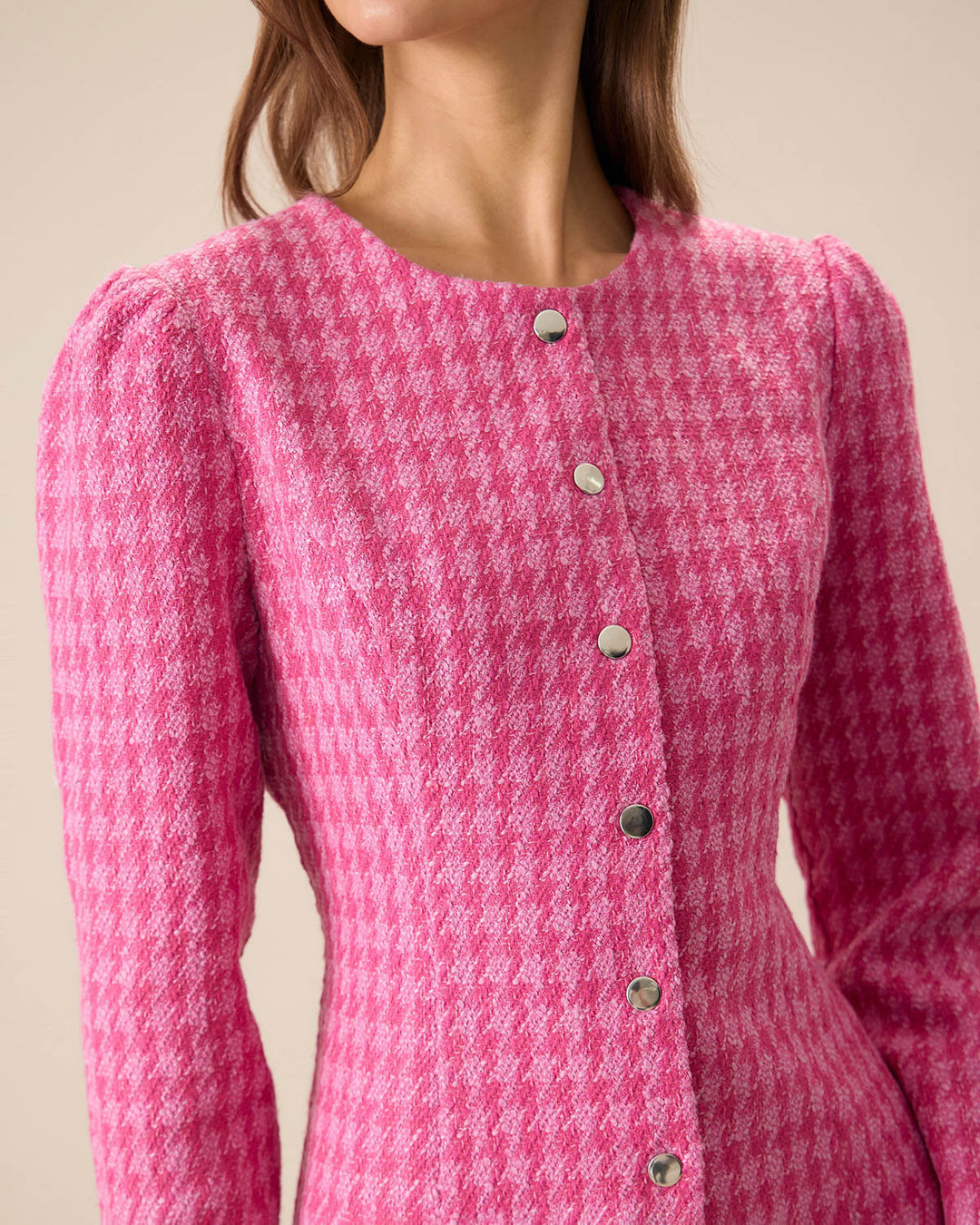 SALE | Chic Women's Pink Single-Breasted Tweed Miniskirt - Perfect for Style and Elegance