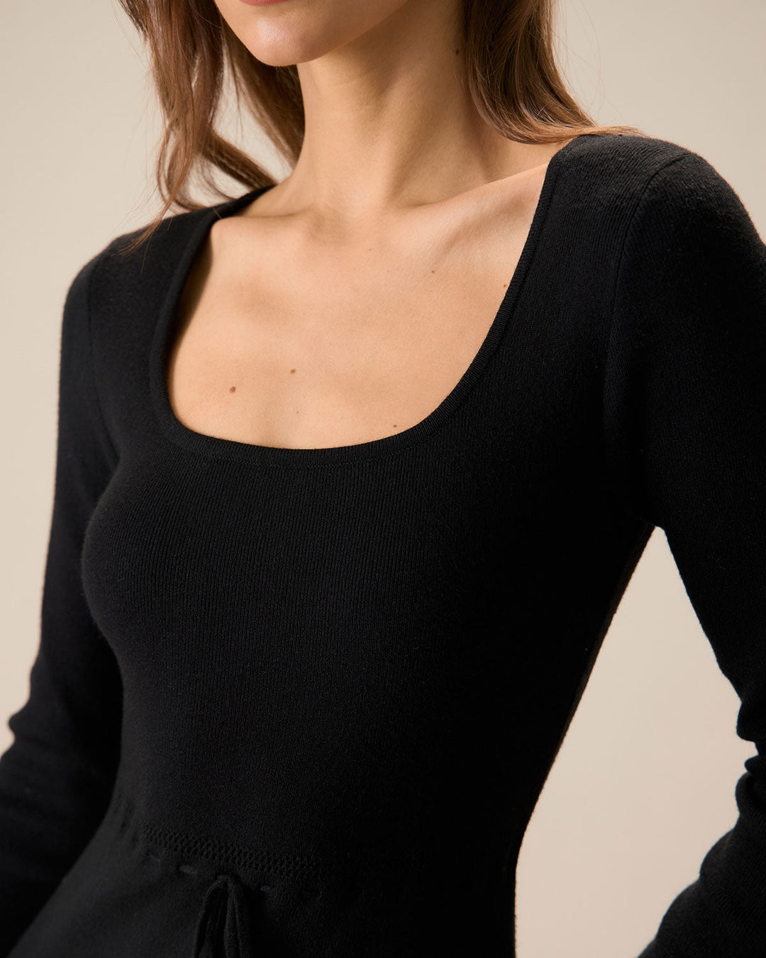 SALE | Elegant Women's Black Square Neck Mermaid Maxi Dress