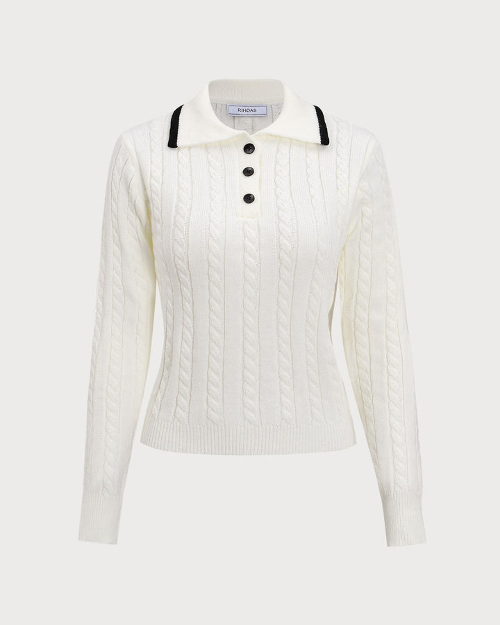 SALE | White Contrast Button Pull for a Stylish and Trendy Look