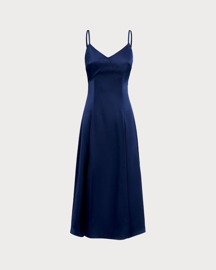 SALE | Navy A-Line Slip Maxi Dress
