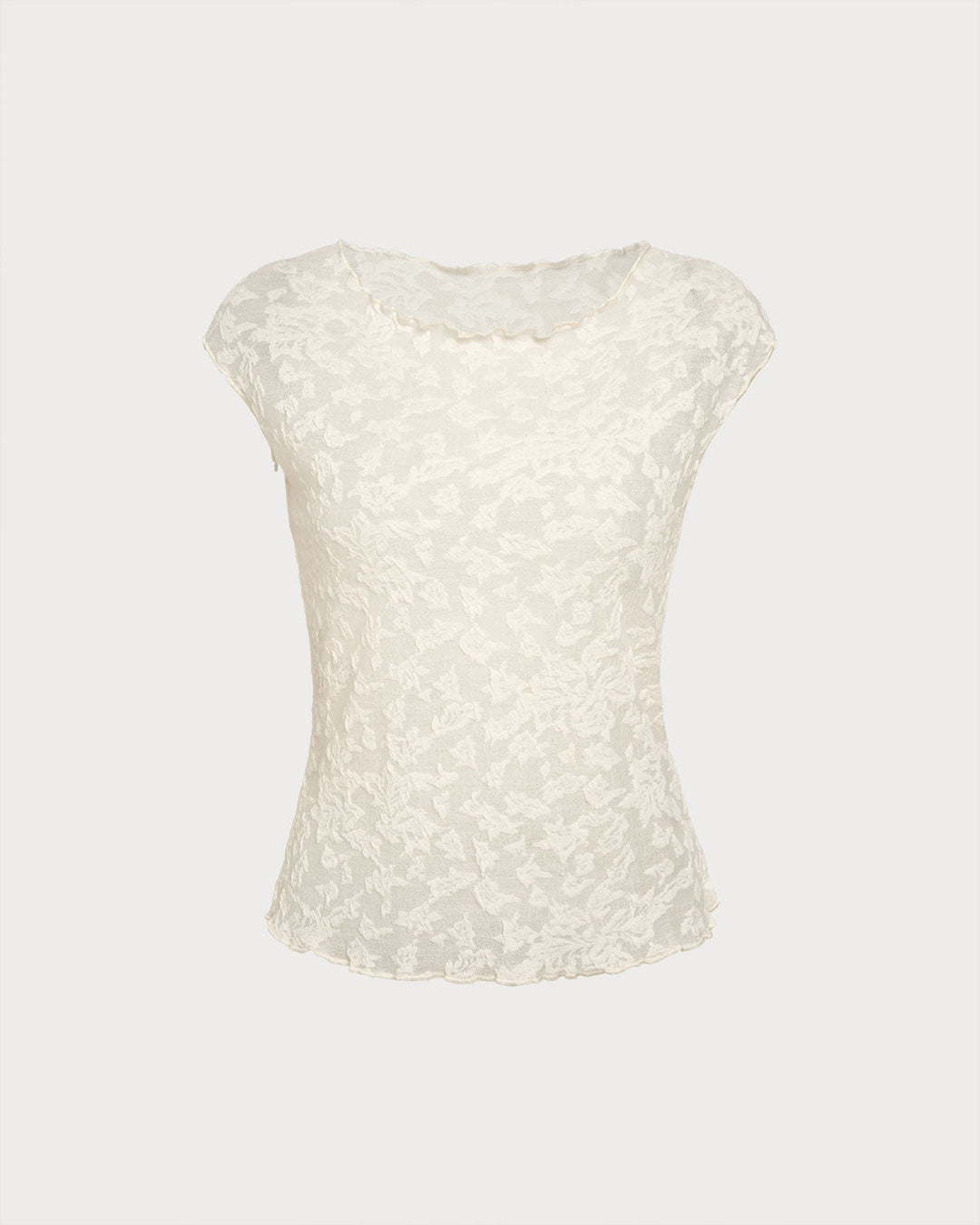 SALE | Beige Textured See Through Tee