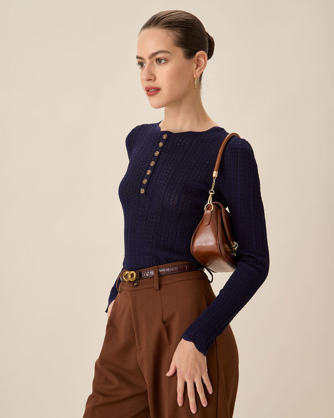 SALE | Blue slim fit round neck sweater