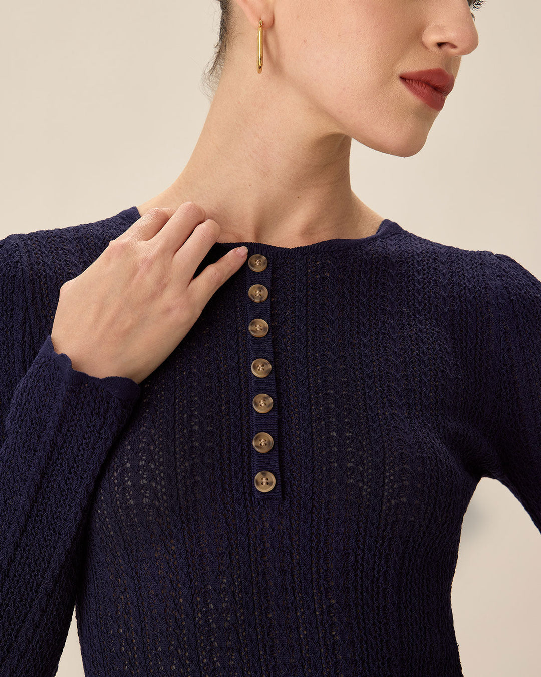 SALE | Blue slim fit round neck sweater