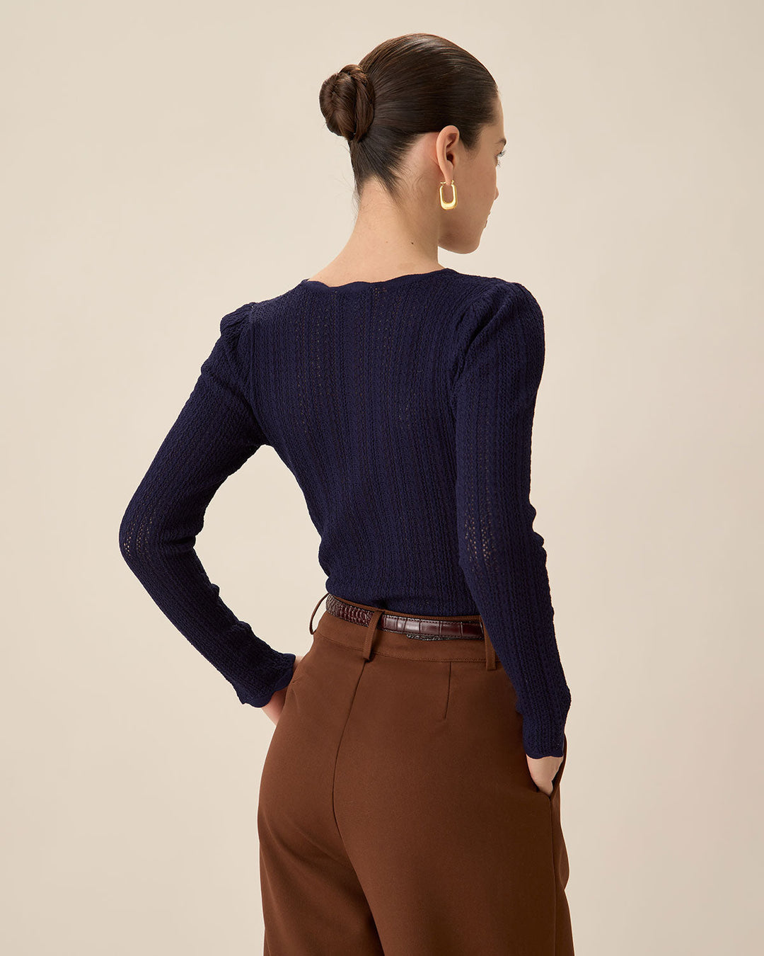 SALE | Blue slim fit round neck sweater