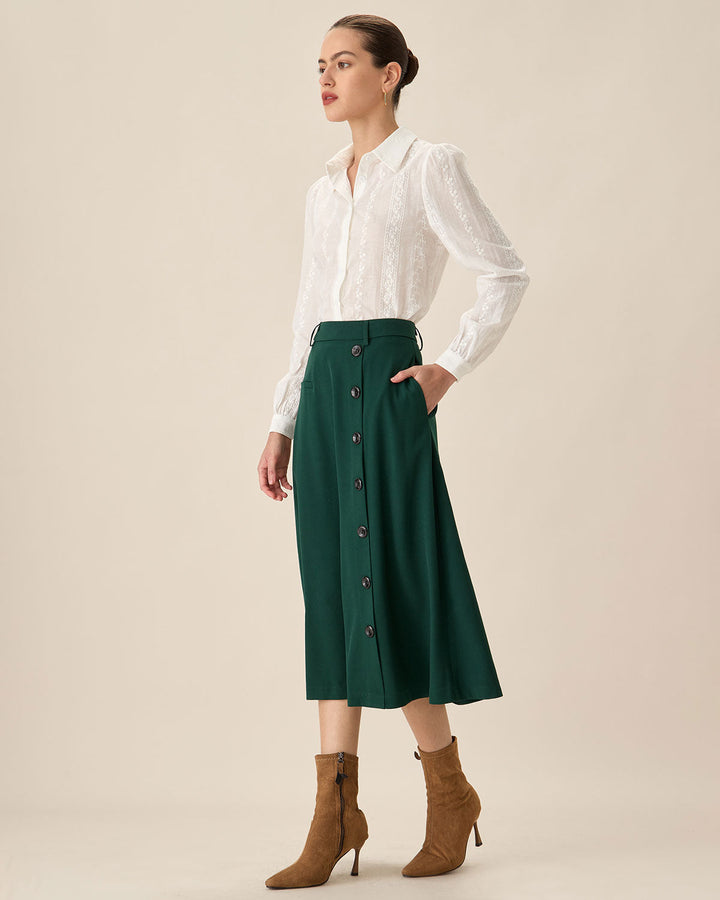 SALE | Elegant White Jacquard Button-Up Shirt for a Sophisticated Look