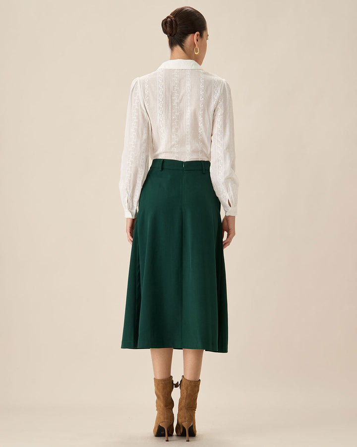 SALE | Elegant White Jacquard Button-Up Shirt for a Sophisticated Look