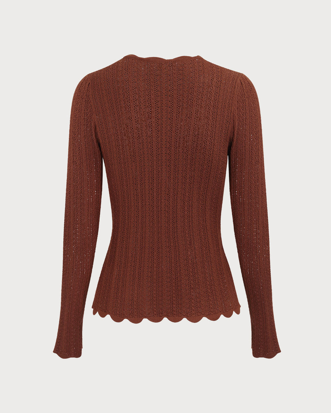 SALE | Women’s round neck sweater, slim elegant brown sweater
