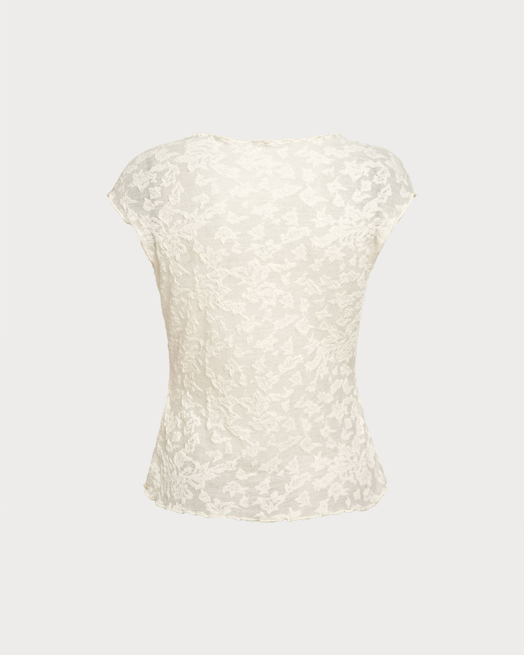 SALE | Beige Textured See Through Tee