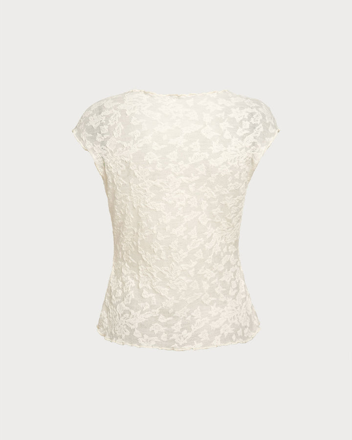 SALE | Beige Textured See Through Tee