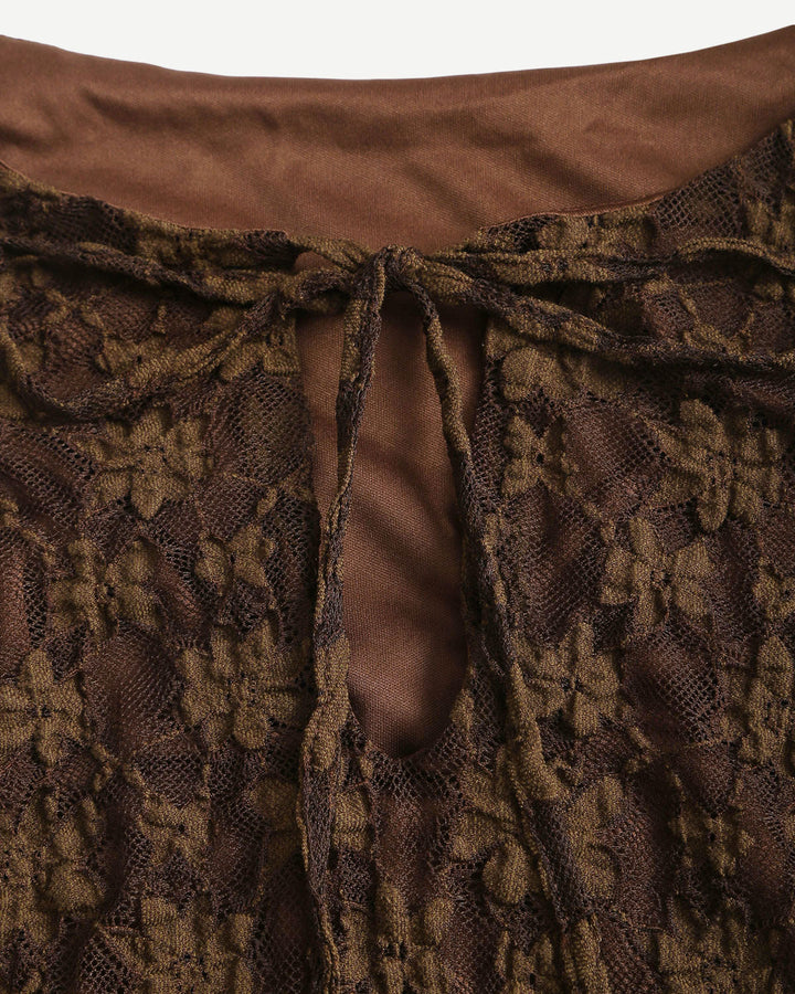 SALE | Brown Floral Bell Sleeve Maxi Dress