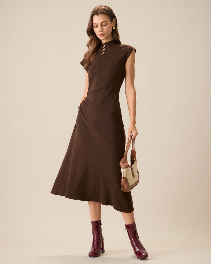SALE | Coffee Bodycon Reversible Sweater Dress