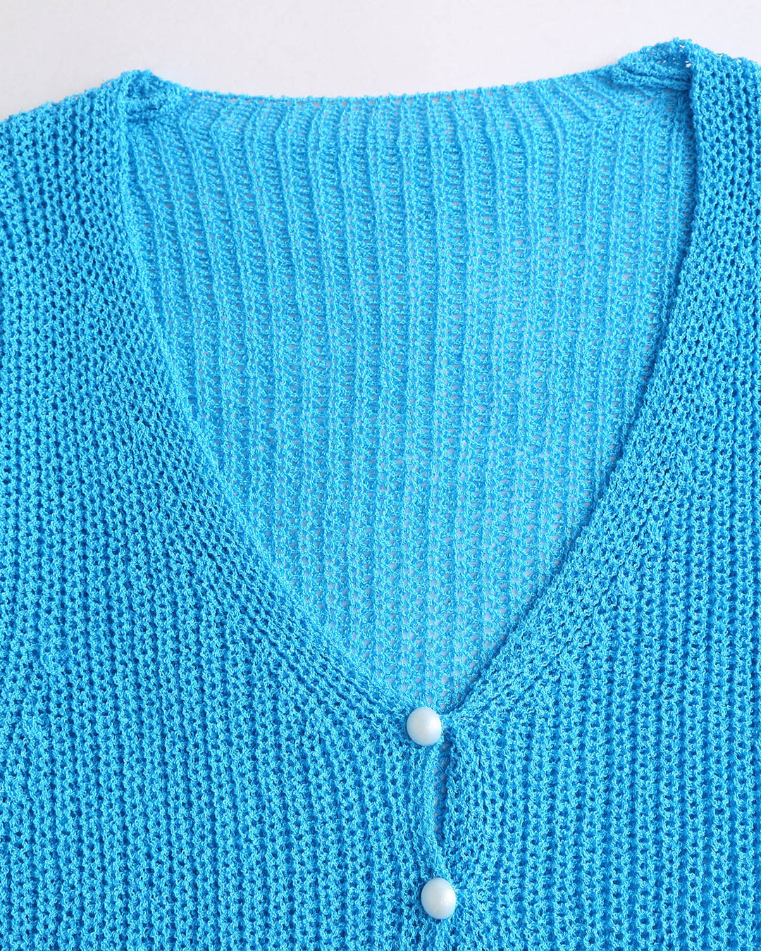 SALE | Blue V Neck Knit Cardigan