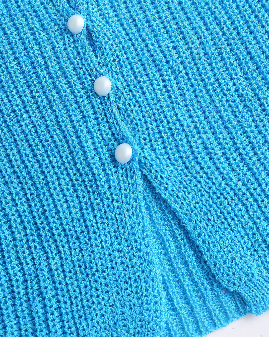SALE | Blue V Neck Knit Cardigan