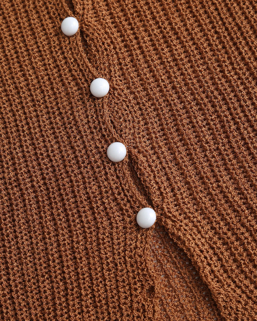SALE | Brown V Neck Knit Cardigan