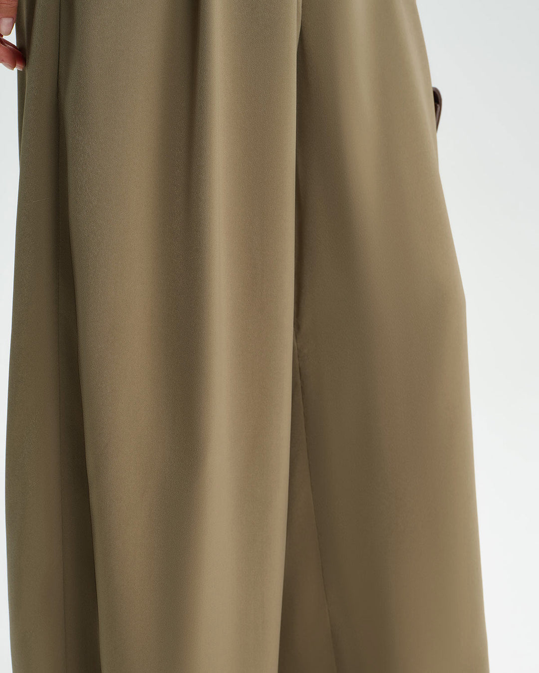SALE | Khaki Natural Waisted Wide Leg Casual Pants