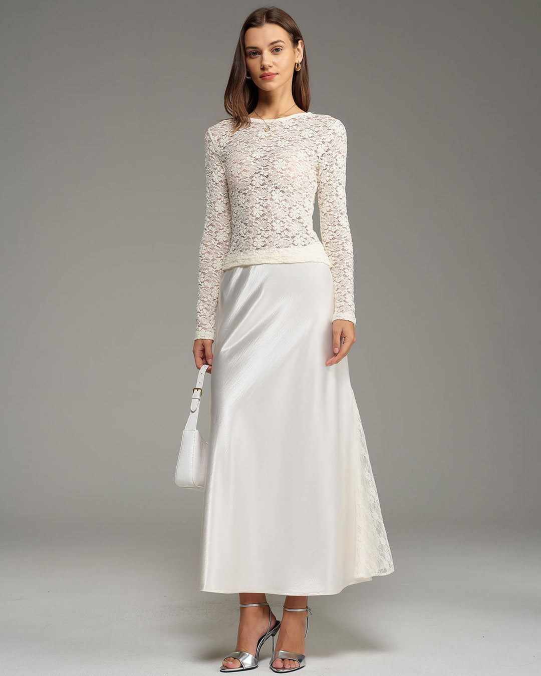 SALE | Beige Elastic Waist Natural Waisted Mermaid Skirt