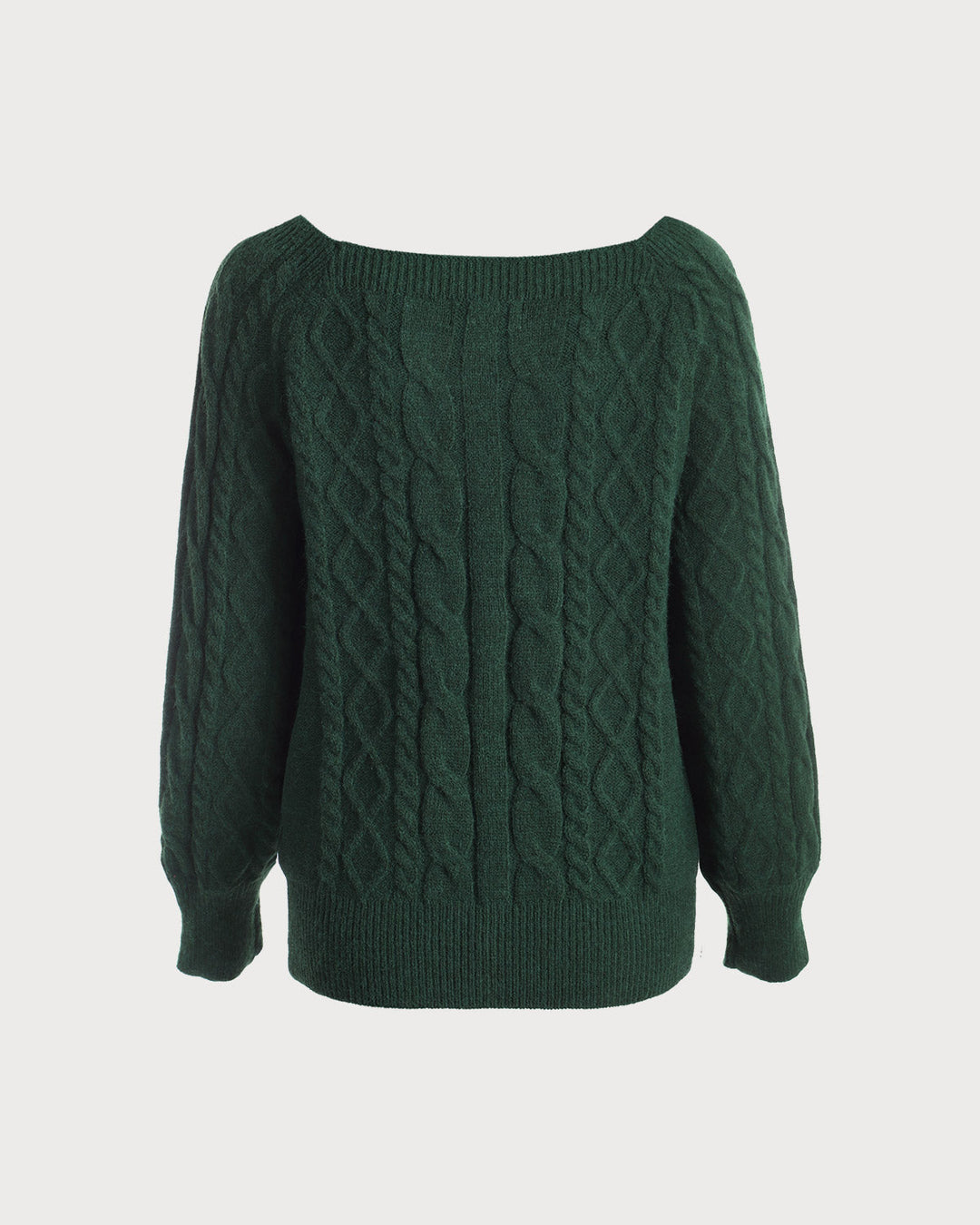 SALE | Green twisted knit round neck sweatshirt - Romantic elegance and comfort guaranteed