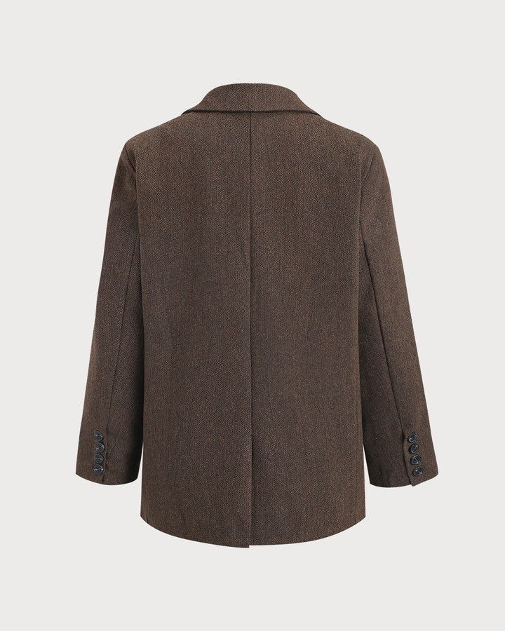SALE | Brown Single Breasted Blazer