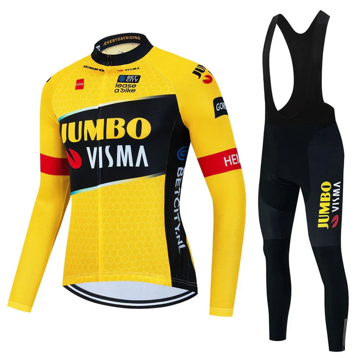 SALE | Jumbo Visma Professional Long Sleeve Cycling Clothing Set for Maximum Performance