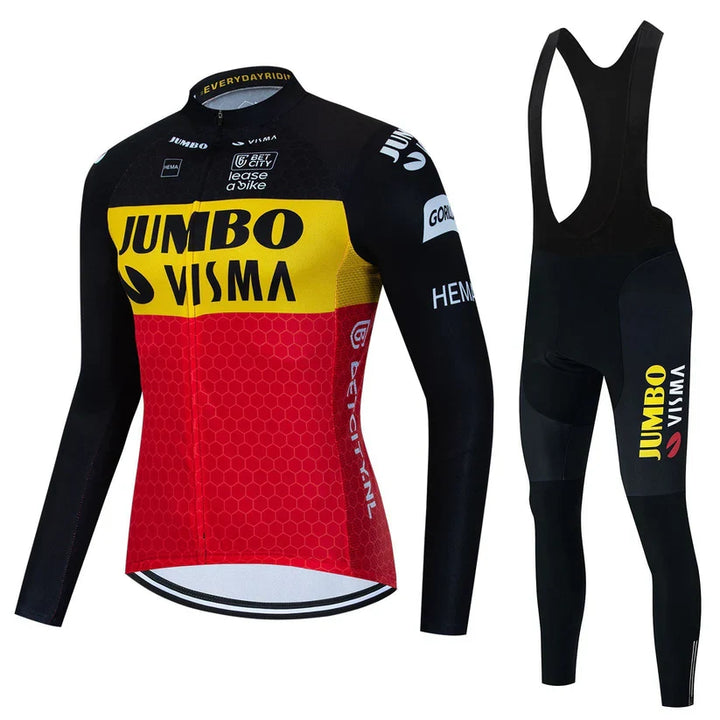 SALE | Jumbo Visma Professional Long Sleeve Cycling Clothing Set for Maximum Performance