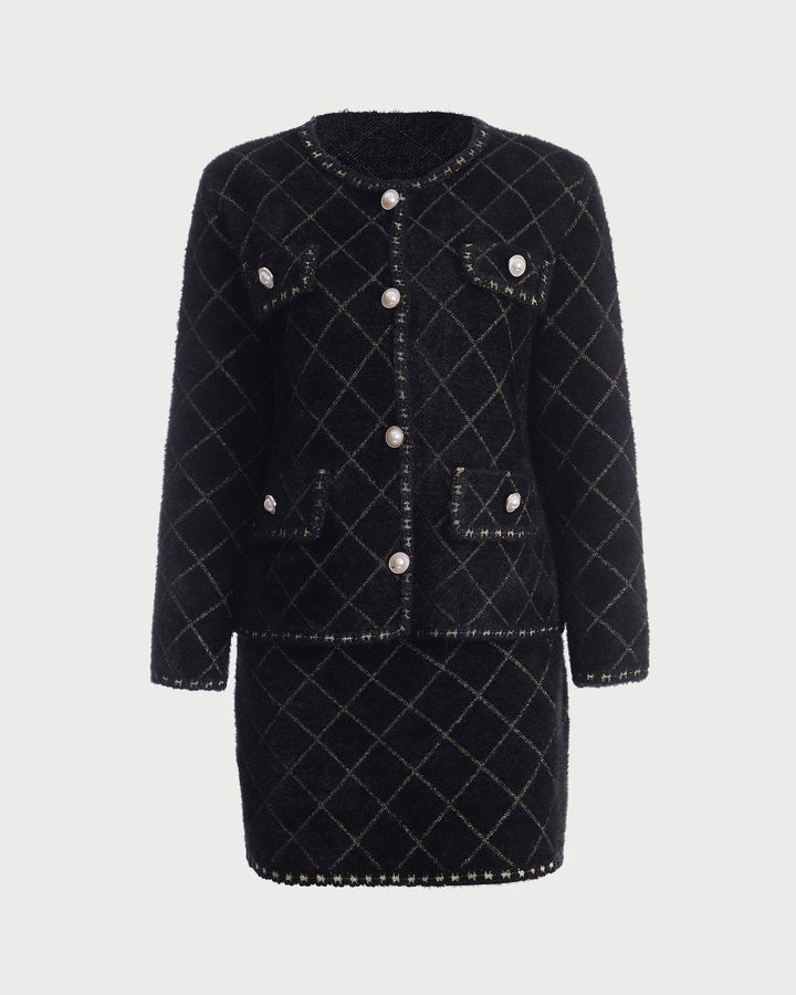 SALE | Breathtaking Ensemble Argyle Cardigan and Mini Skirt