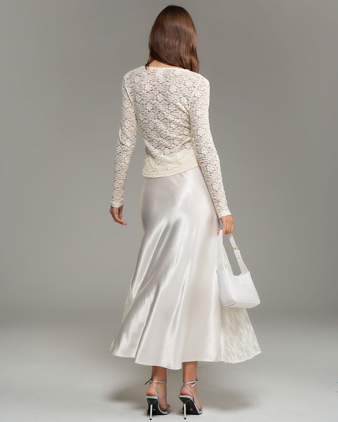 SALE | Beige Elastic Waist Natural Waisted Mermaid Skirt