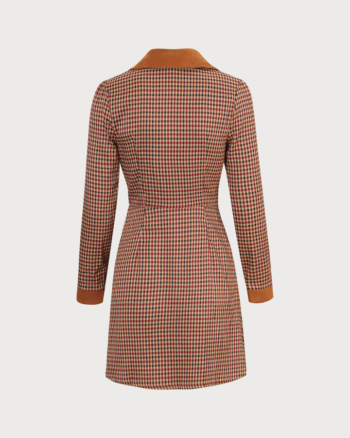 SALE | Mini Suede Plaid Dress with Blended Details