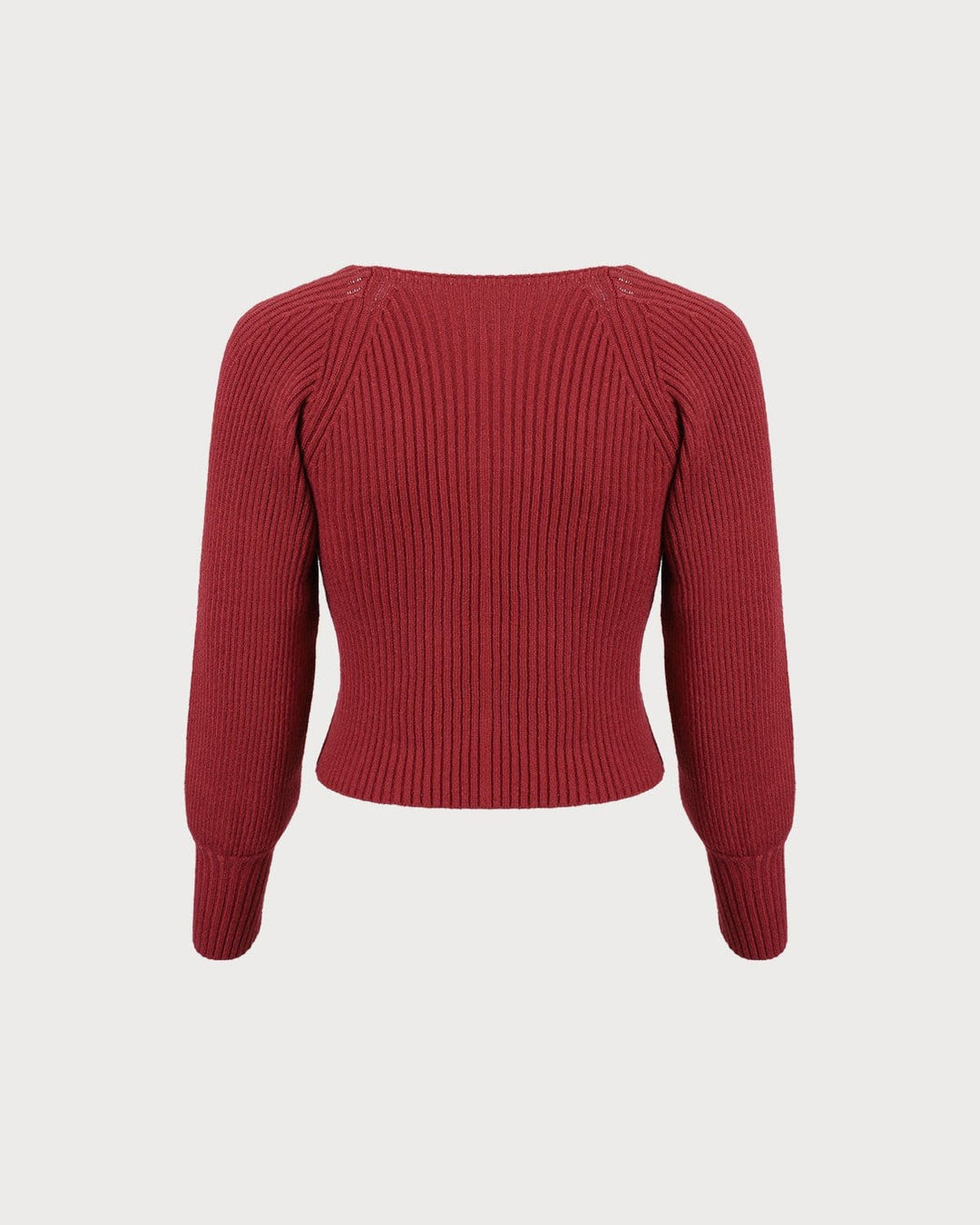 SALE | Red scoop-neck sweatshirt with lantern sleeves for a stylish and warm look