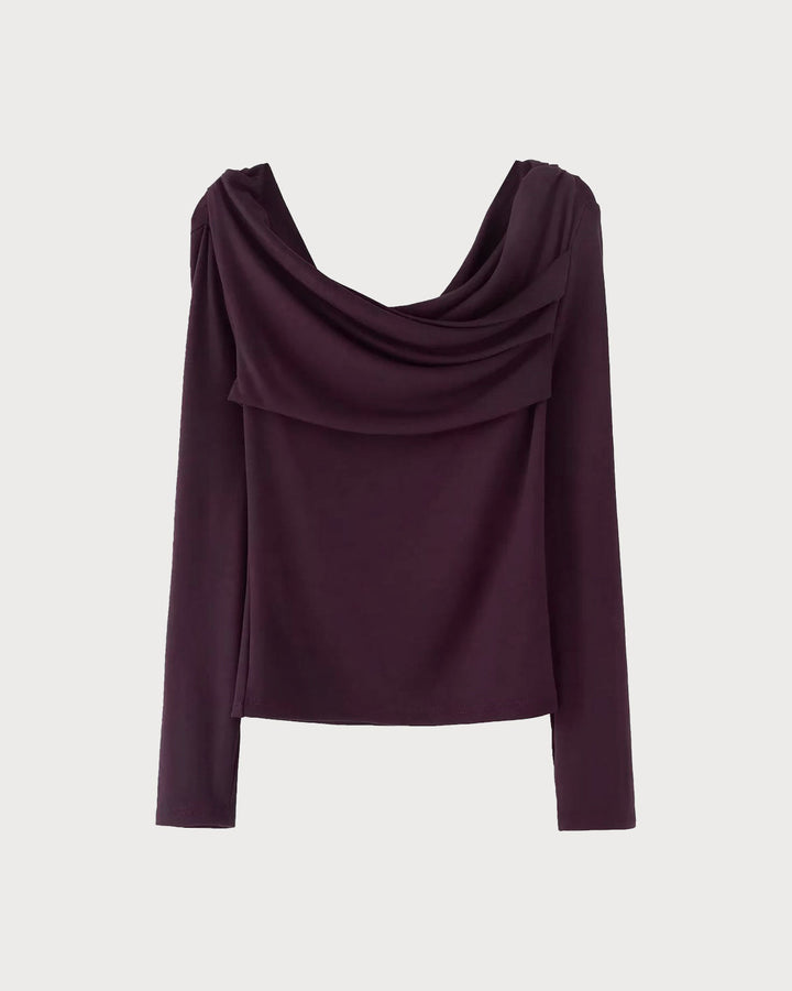 SALE | Purple Asymmetrical Ruched Tee