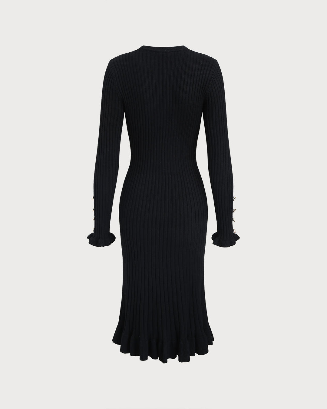 SALE | Black A-Line Ruffle Sweater Dress