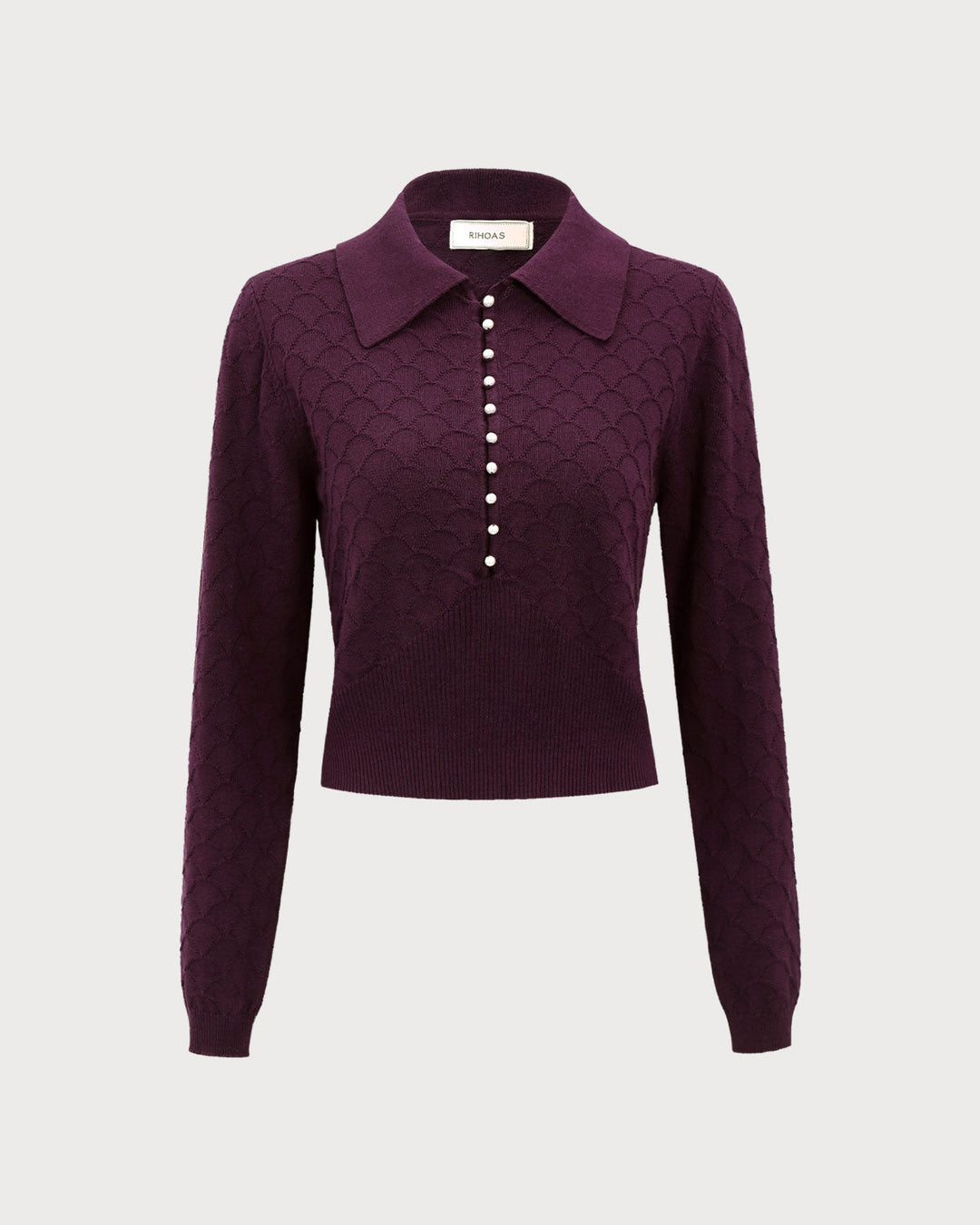 SALE | Purple Pearl Buttons Knit Tee