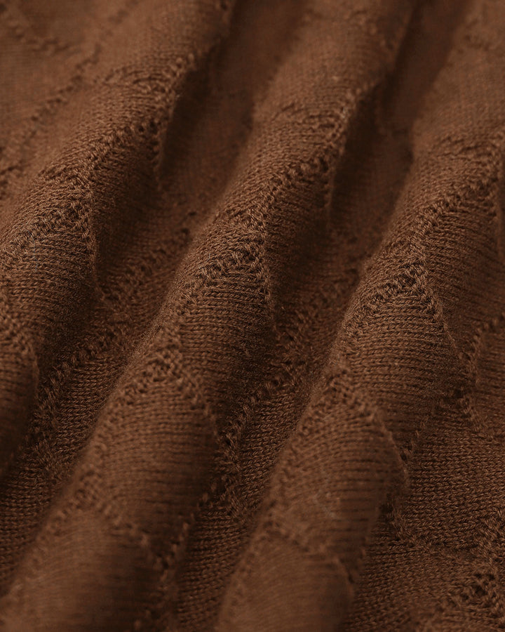 SALE | Brown Pearl Buttons Knit Tee