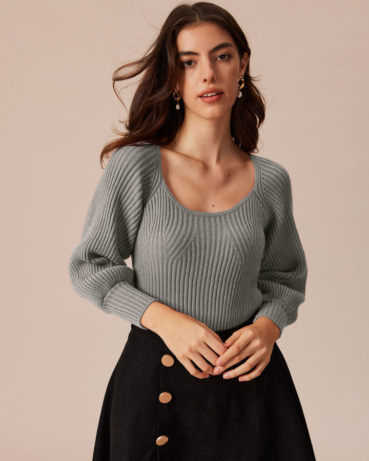 SALE | Grey U Neck Sweater