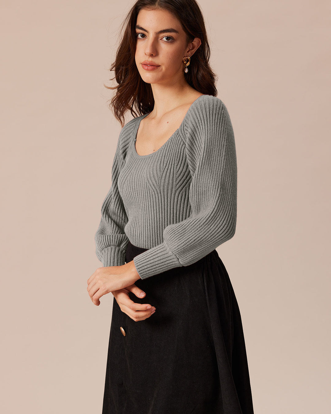 SALE | Grey U Neck Sweater