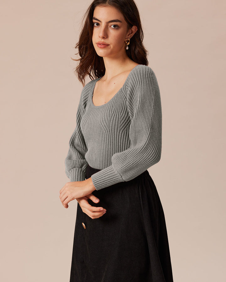 SALE | Grey U Neck Sweater