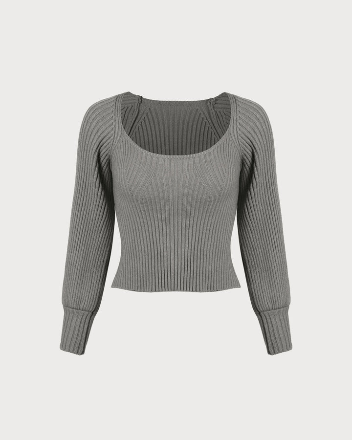 SALE | Grey U Neck Sweater