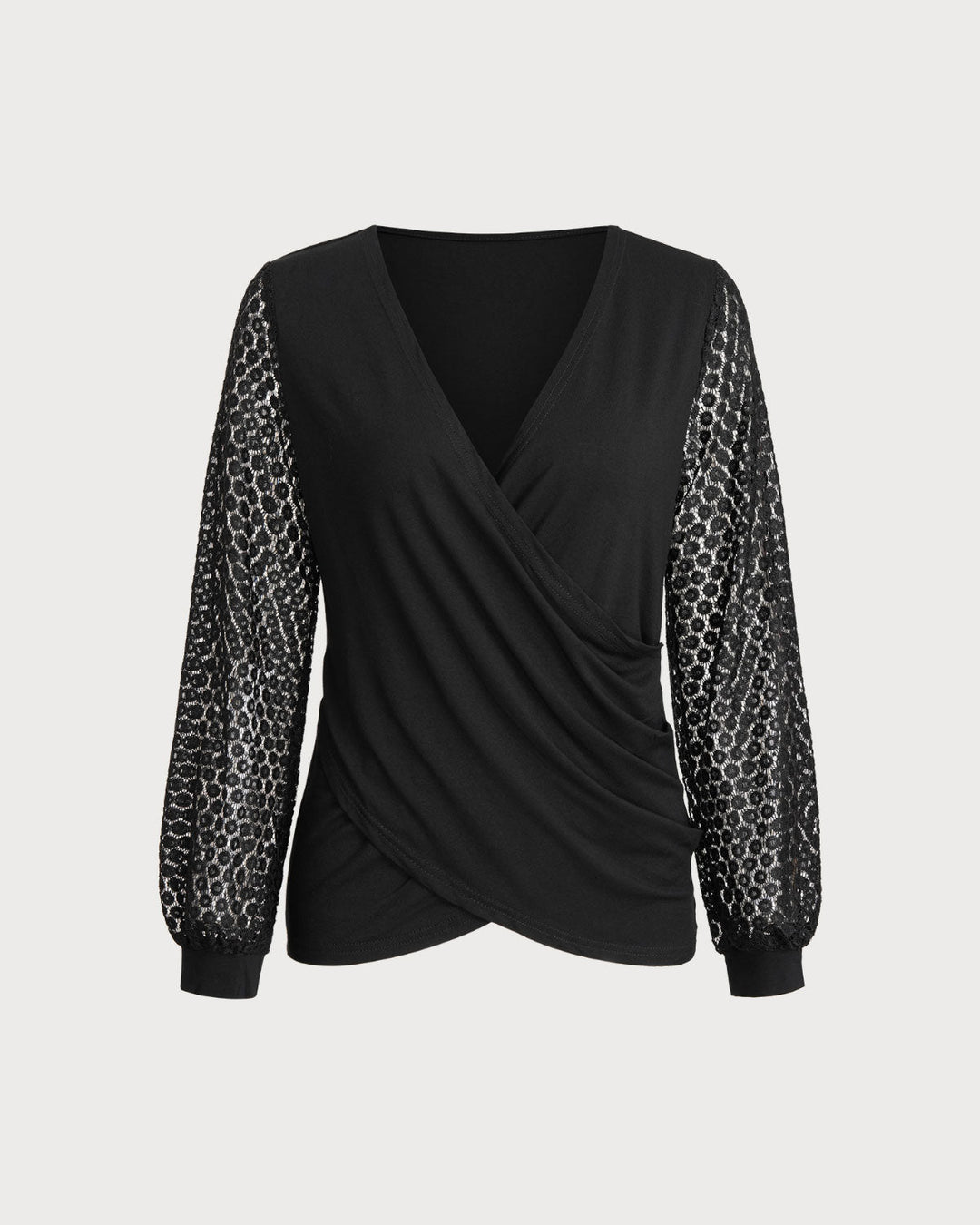 SALE | Black Ruched Lantern Sleeve Blouse