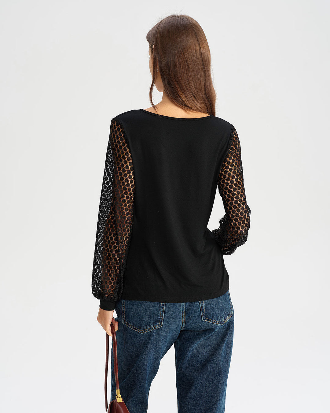 SALE | Black Ruched Lantern Sleeve Blouse