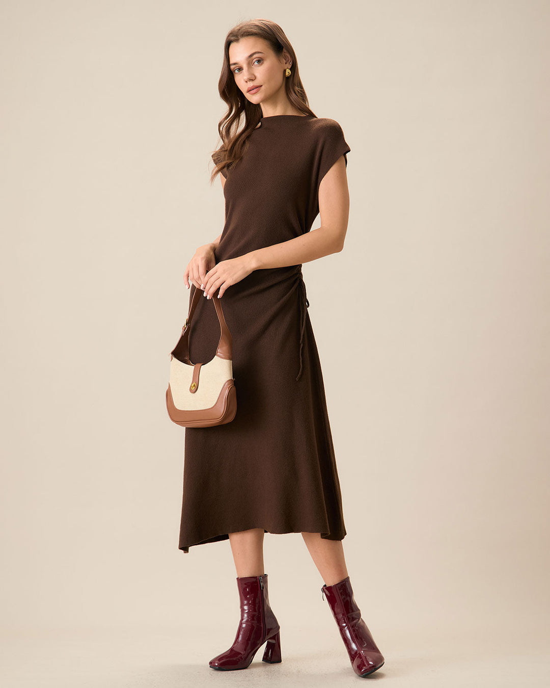 SALE | Coffee Bodycon Reversible Sweater Dress