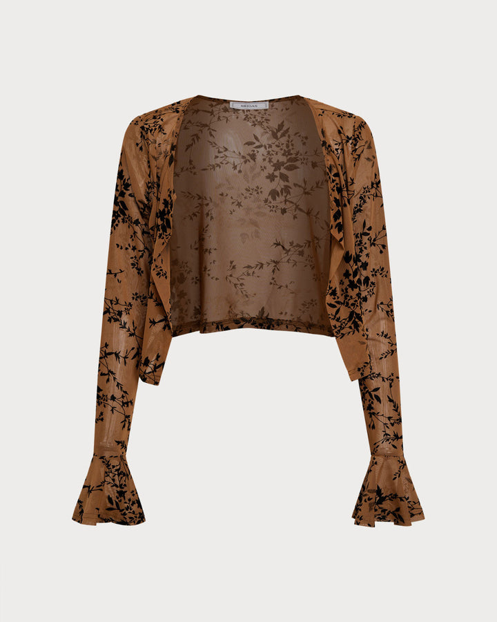 SALE | Brown Floral Two-piece Midi Dress