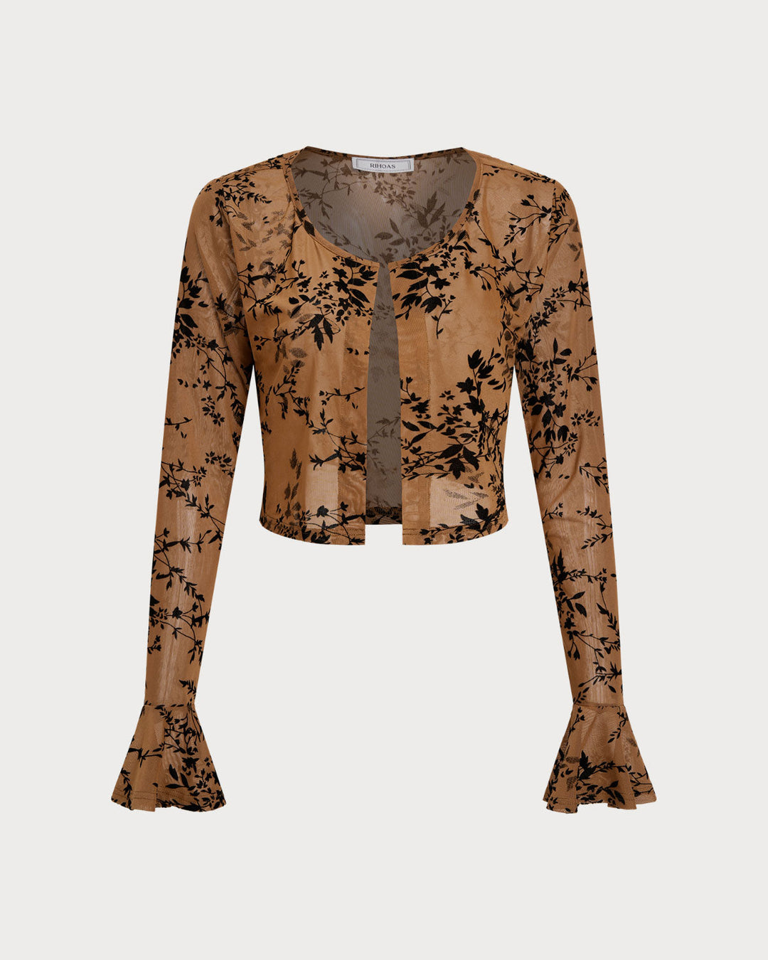 SALE | Brown Floral Two-piece Midi Dress
