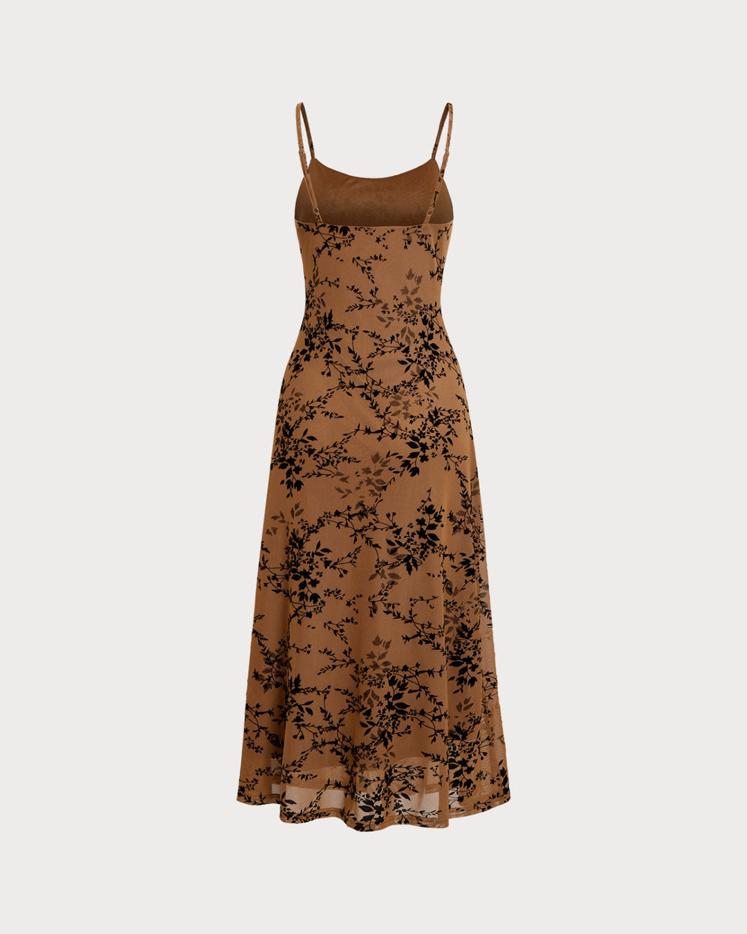 SALE | Brown Floral Two-piece Midi Dress