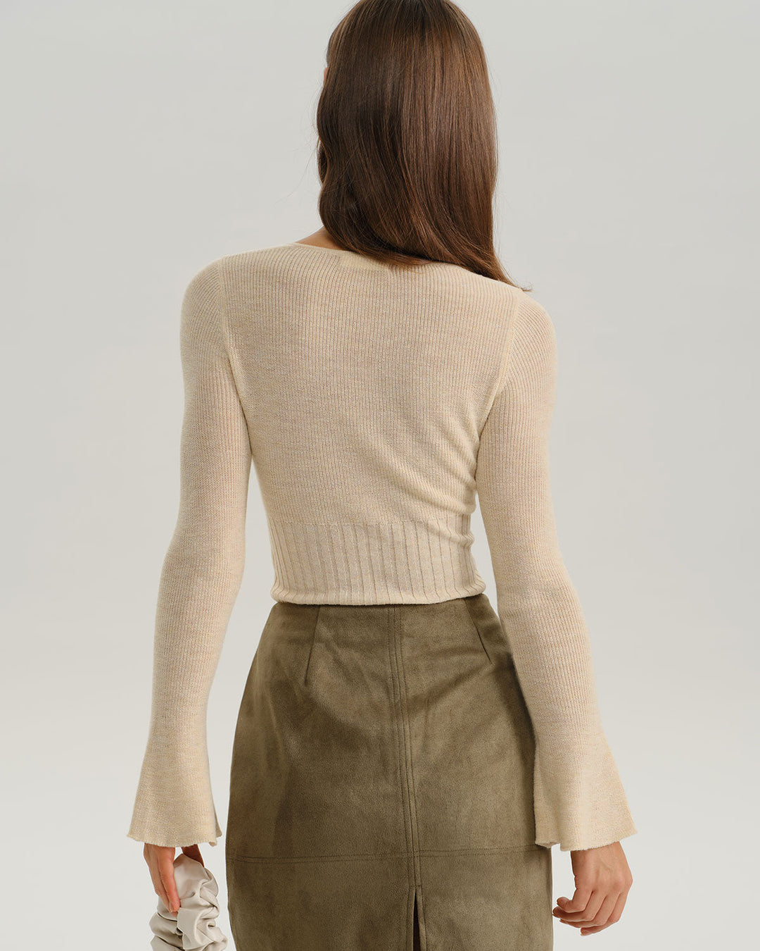 SALE | Apricot Bell Sleeve Ribbed Knit Tee
