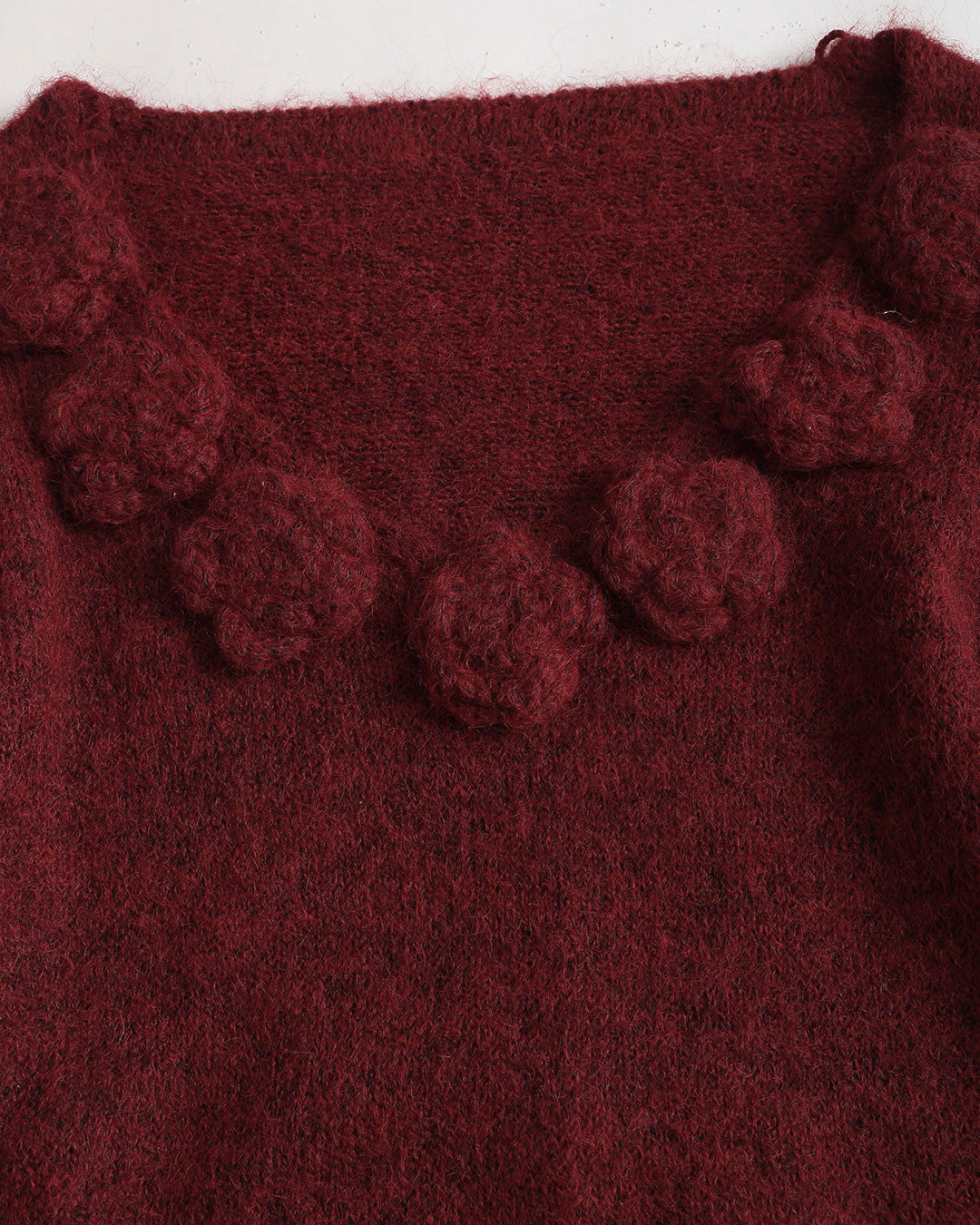 SALE | Wine Red V Neck Bell Sleeve Sweater