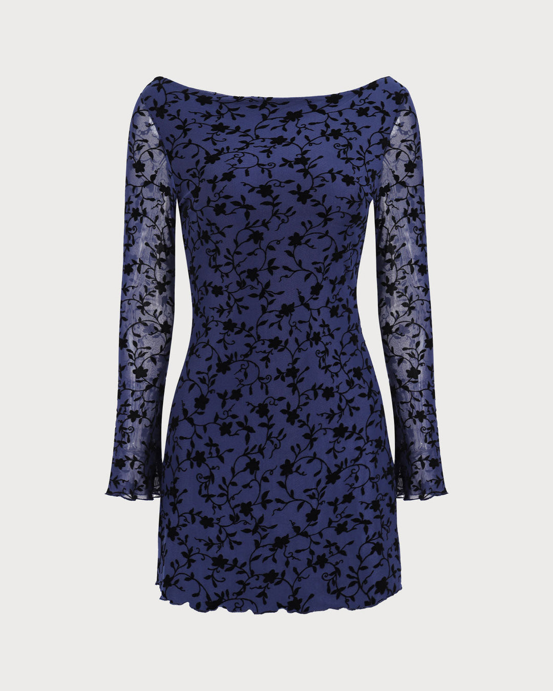 SALE | Elegant Blue Long Transparent Mini Dress for Women