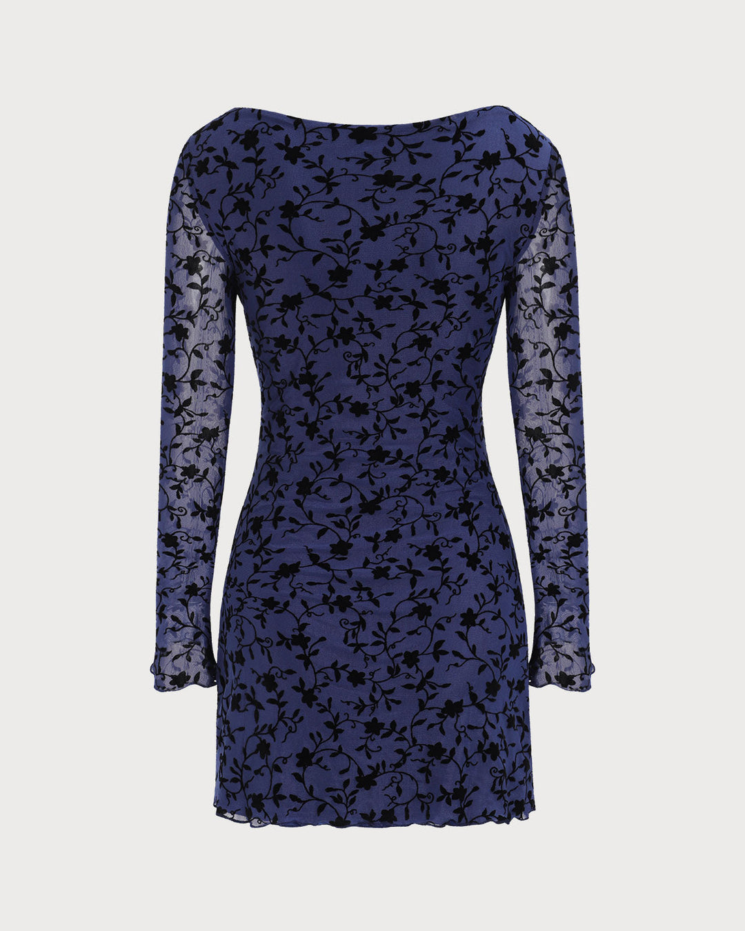 SALE | Elegant Blue Long Transparent Mini Dress for Women