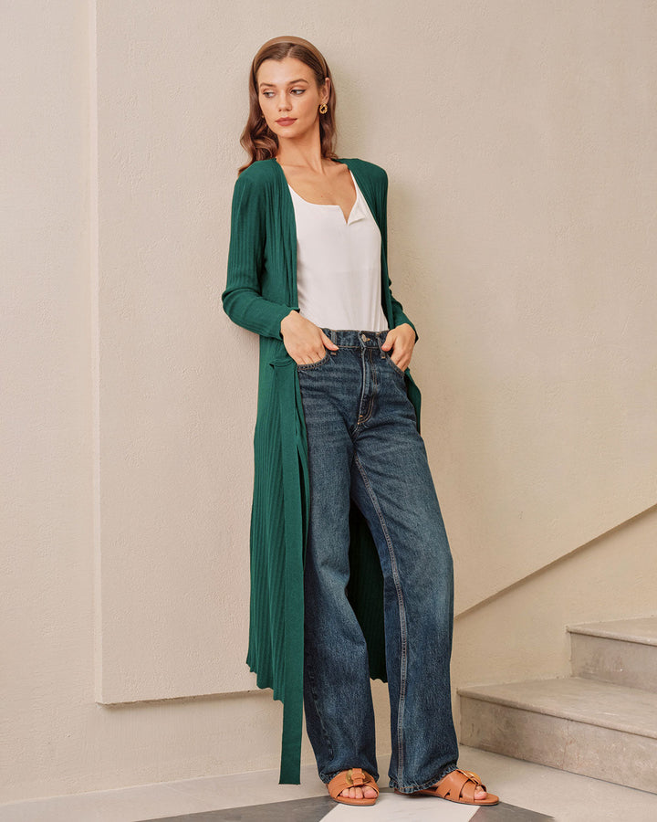SALE | Green A-line Wrap Sweater Dress