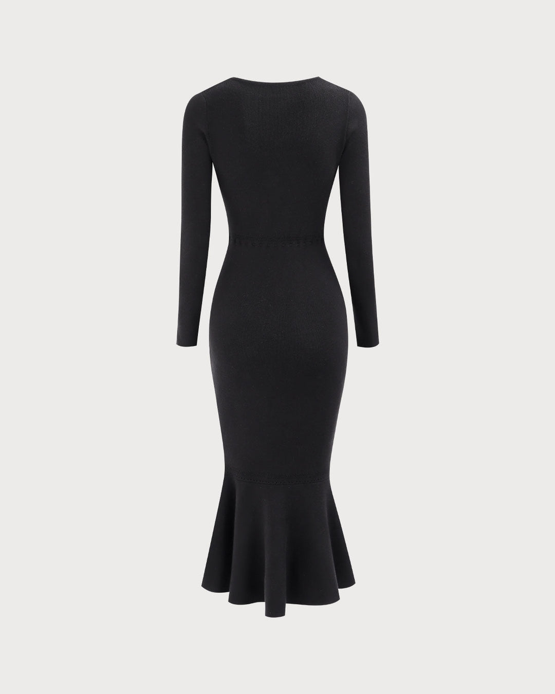 SALE | Elegant Women's Black Square Neck Mermaid Maxi Dress