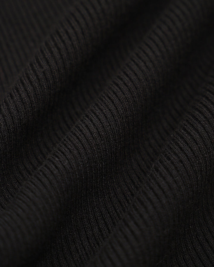 SALE | Black Knit Dress with Contrasting Balloon Sleeves for a Chic and Elegant Look