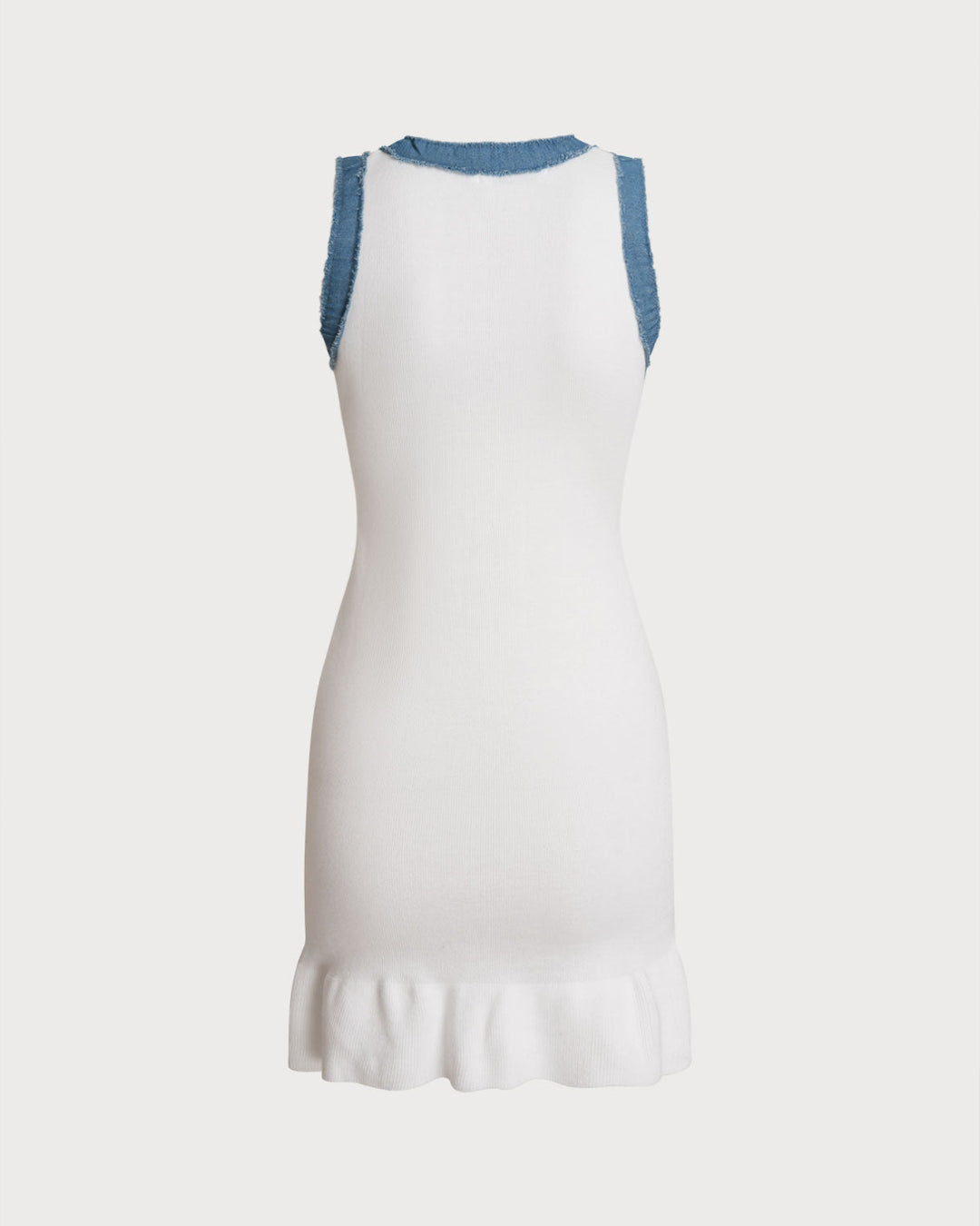 SALE | White Contrast Bodycon Sleeveless Sweater Dress